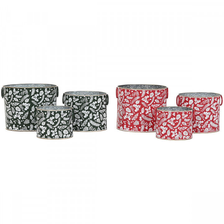 Christmas Decorations Set Home ESPRIT Red Green Christmas 28,5 x 19,5 x 24 cm (3 Pieces) (2 Units)