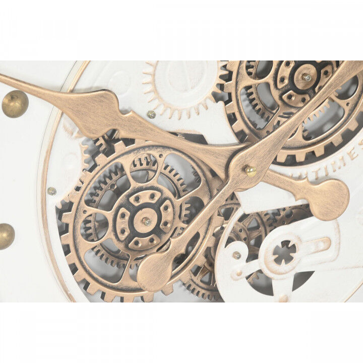 Orologio da Parete Home ESPRIT Bianco Dorato Metallo Cristallo Città 80 x 8 x 80 cm