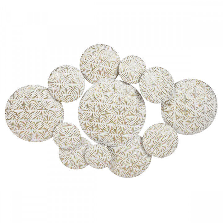 Statua Decorativa Home ESPRIT Bianco Dorato Cerchi Decapaggio 102 X 7 X 74 CM