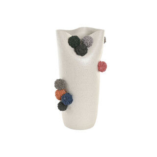 Vaso Home ESPRIT Bianco Multicolore Ceramica 25 x 25 x 42 cm