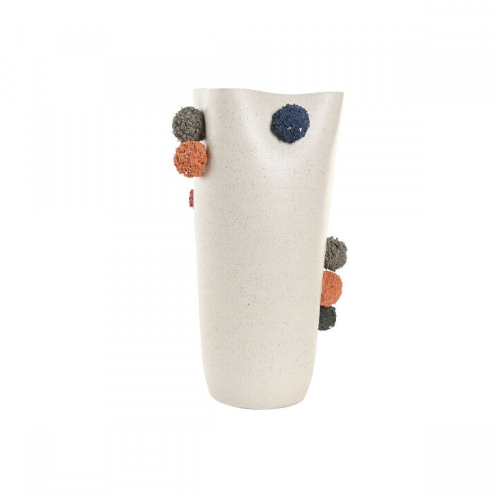 Vase Home ESPRIT Weiß Bunt aus Keramik 25 x 25 x 42 cm