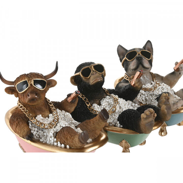 Decorative Figure Home ESPRIT Black Multicolour 20 X 14,5 X 15,5 CM (3 Units)