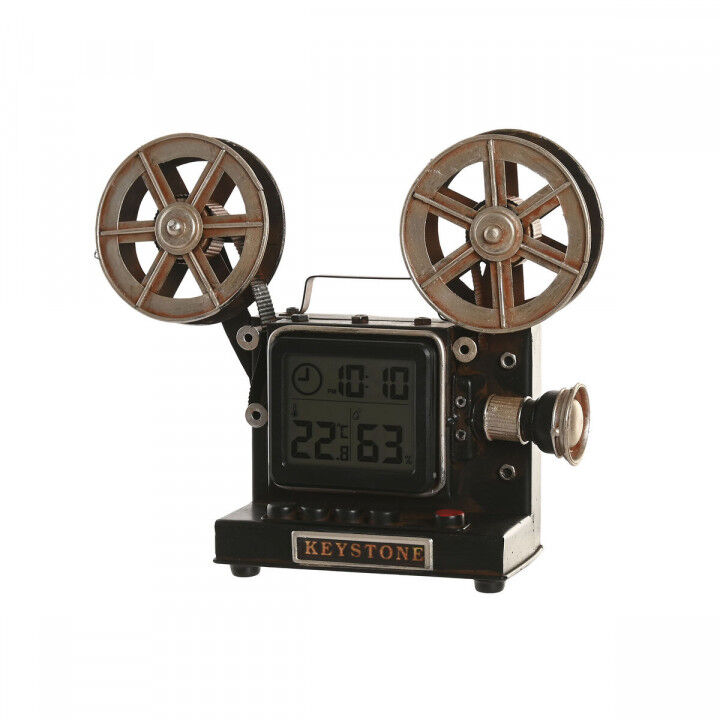 Table clock Home ESPRIT Black Silver Vintage