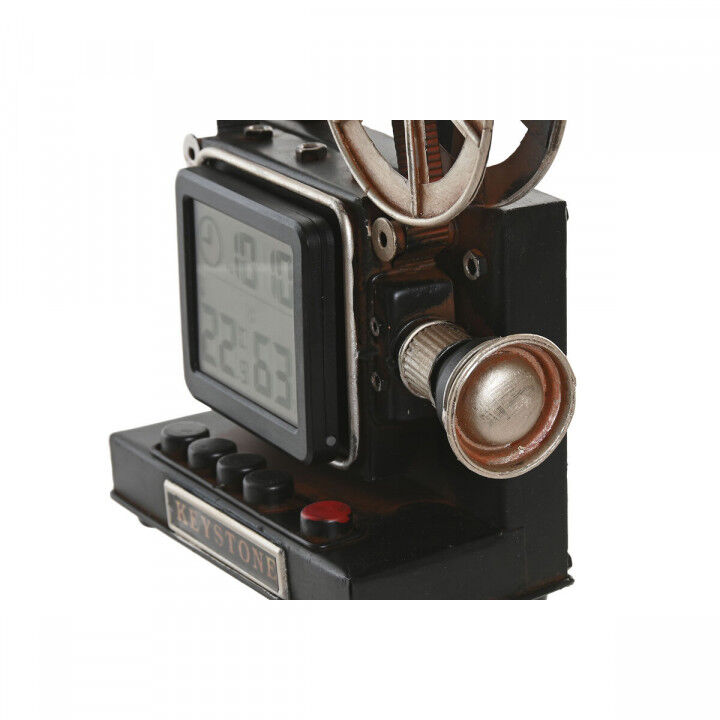 Orologio da Tavolo Home ESPRIT Nero Argentato Vintage