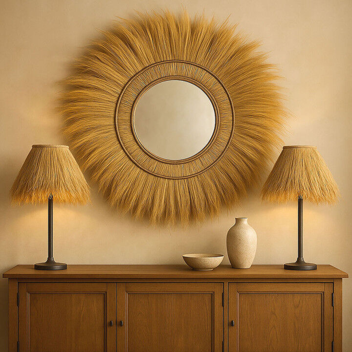 Wall mirror Home ESPRIT Natural Bali 110 X 11 X 110 CM