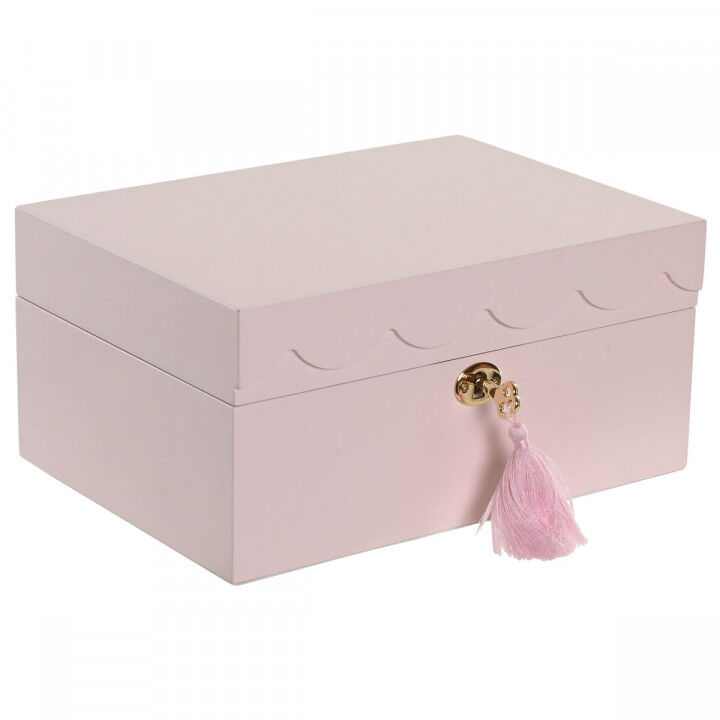 Boîte à bijoux Home ESPRIT Rose Bois Miroir