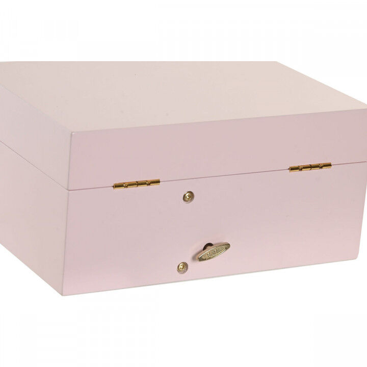 Doos-Juwelenkistje Home ESPRIT Roze Hout Spiegel