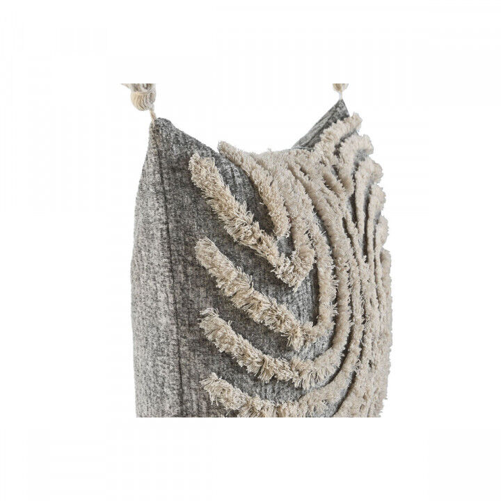 Cuscino Home ESPRIT Bianco Grigio Nappe Boho 45 x 15 x 45 cm