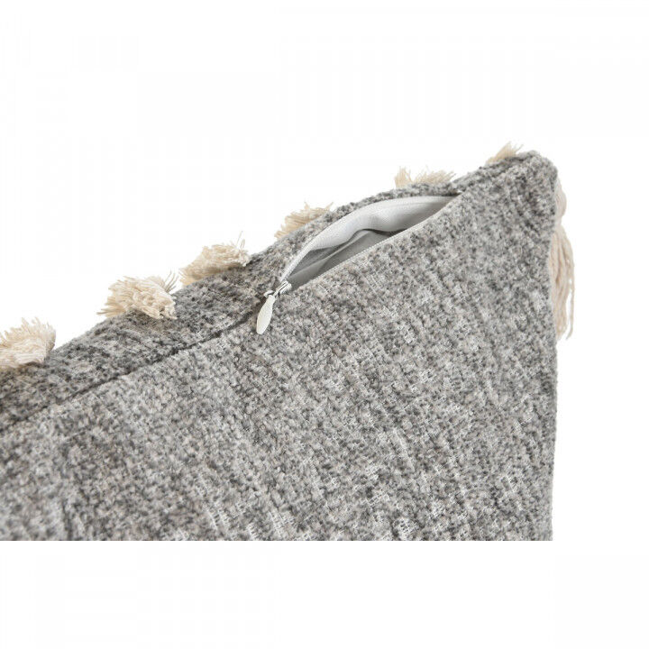 Kussen Home ESPRIT Wit Grijs Kwastjes Boho 45 x 15 x 45 cm