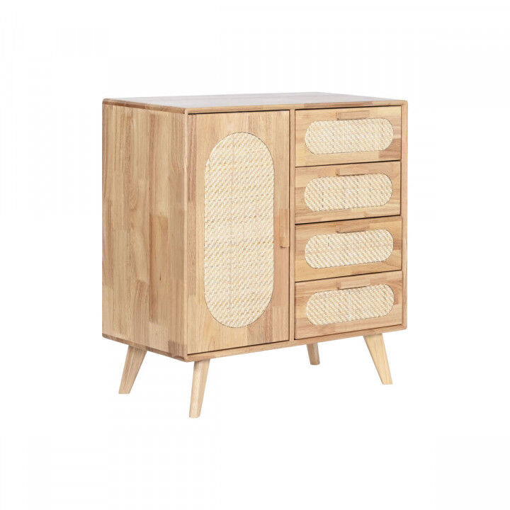 Credenza Home ESPRIT Naturale Metallo Rattan Legno d'albero della gomma 73,5 x 35 x 78 cm