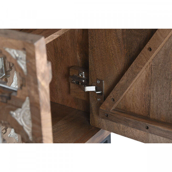 Anrichte Home ESPRIT Braun Schwarz Silberfarben natürlich Mango-Holz Spiegel 150 x 38 x 80 cm