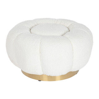 Poggiapiedi Home ESPRIT Bianco Poliestere Metallo 65 x 65 x 35 cm