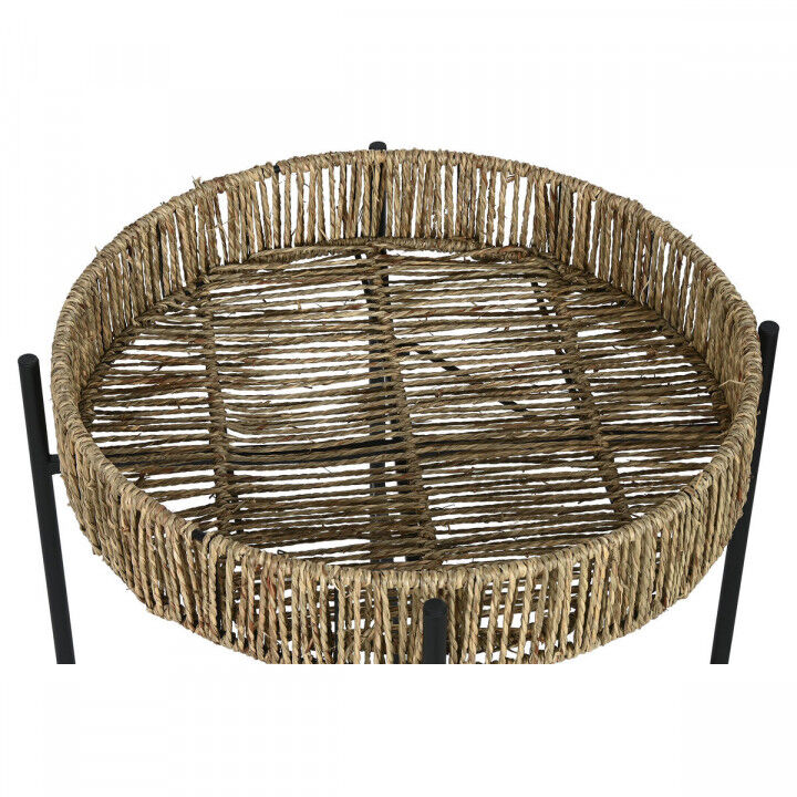 Set van 2 tafels Home ESPRIT Zwart Natuurlijk Metaal 49 x 49 x 44 cm