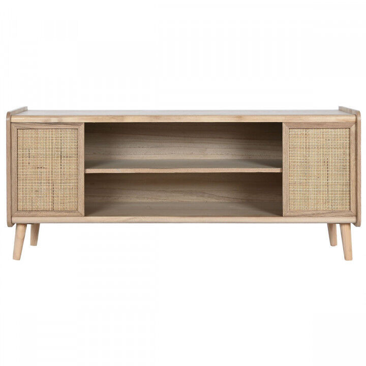 TV furniture Home ESPRIT Natural Rattan Paolownia wood 120 x 35 x 54 cm