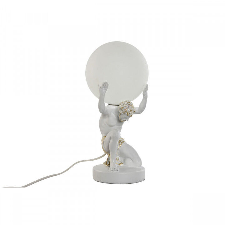 Desk lamp Home ESPRIT White Golden Resin Plastic 220 V 14 x 14 x 32 cm