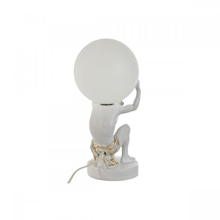 Lámpara de mesa Home ESPRIT Blanco Dorado Resina Plástico 220 V 14 x 14 x 32 cm