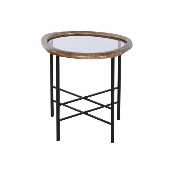 Tavolino da Caffè Home ESPRIT Marrone Nero Naturale Cristallo Legno di abete 61 x 50 x 53 cm