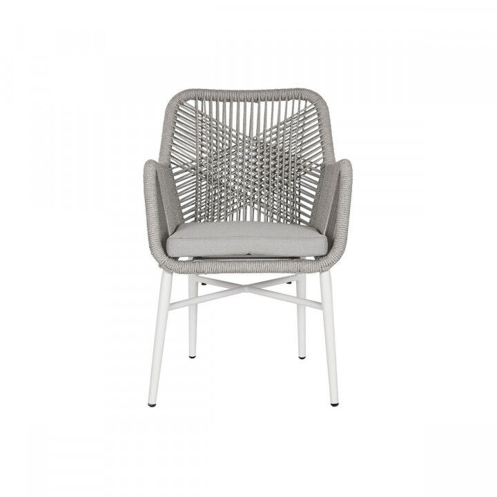 Poltrona da giardino Home ESPRIT Bianco Grigio Alluminio rattan sintetico 57 x 63 x 84 cm