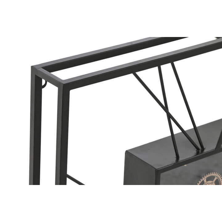 Muurklok Home ESPRIT Zwart Gouden Metaal Kristal 80 x 8 x 80 cm