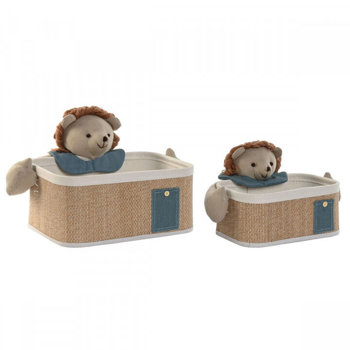 Korb-Set Home ESPRIT grün natürlich 40 x 32 x 27 cm 2 Stücke