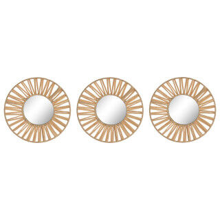 Spiegelsatz Home ESPRIT natürlich Scandi 20 x 2 x 20 cm (3 Stücke)