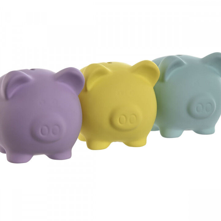 Spaarpot Home ESPRIT Dolomite Varken 13,5 x 11 x 11,5 cm (3 Stuks)