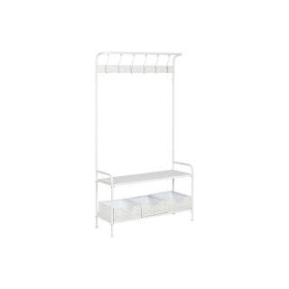 Appendiabiti con ripiano Home ESPRIT Bianco Metallo Loft 110 x 36 x 186 cm