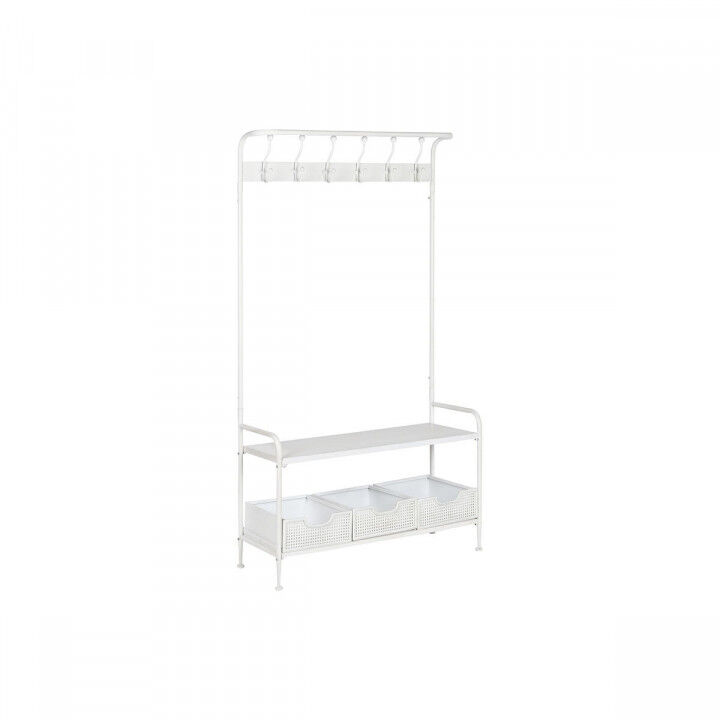 Coat rack with shelf Home ESPRIT White Metal Loft 110 x 36 x 186 cm