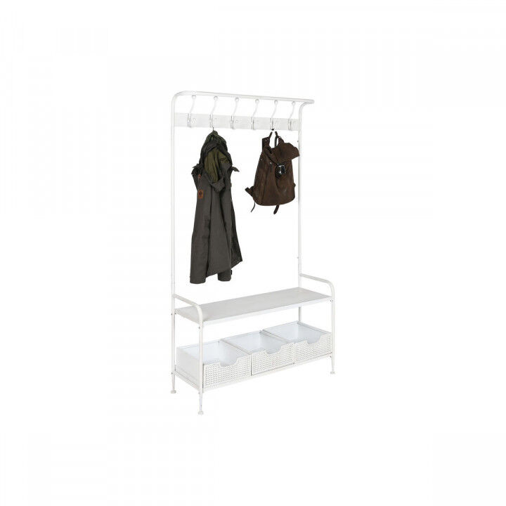 Coat rack with shelf Home ESPRIT White Metal Loft 110 x 36 x 186 cm