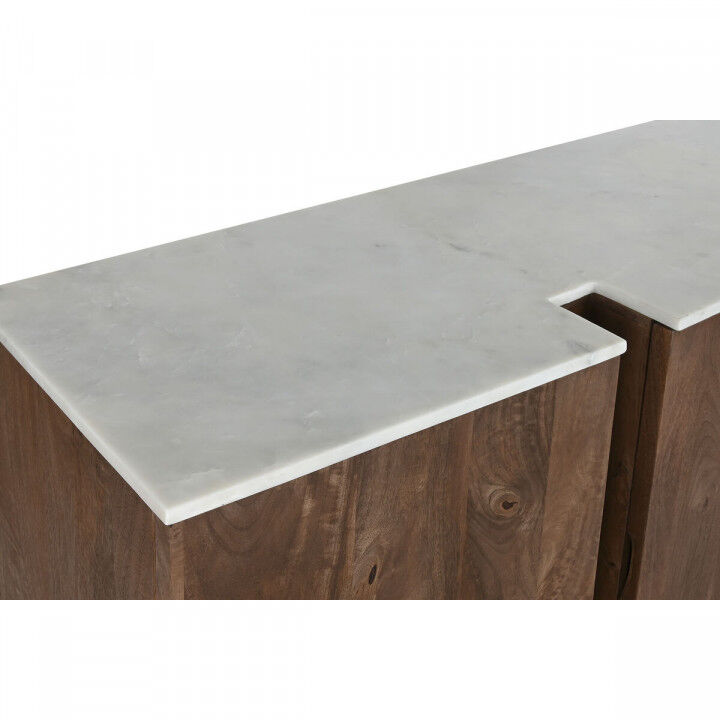 Credenza Home ESPRIT Bianco Marrone Marmo Legno di mango 162,5 x 47 x 76 cm