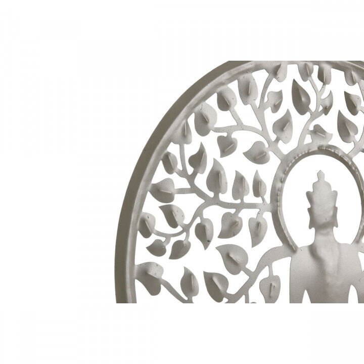 Decorazione pensile Home ESPRIT Azzurro Bianco Grigio Rosa Ferro Albero Buddha Orientale 33 x 1 x 77 cm (4 Unità)