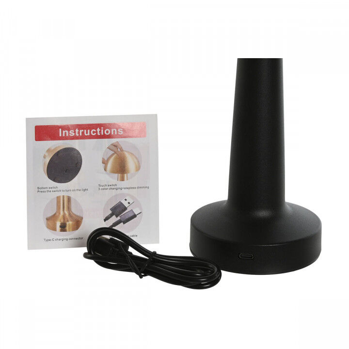 Bureaulamp Home ESPRIT Wit Zwart 9 x 9 x 21 cm (2 Stuks)