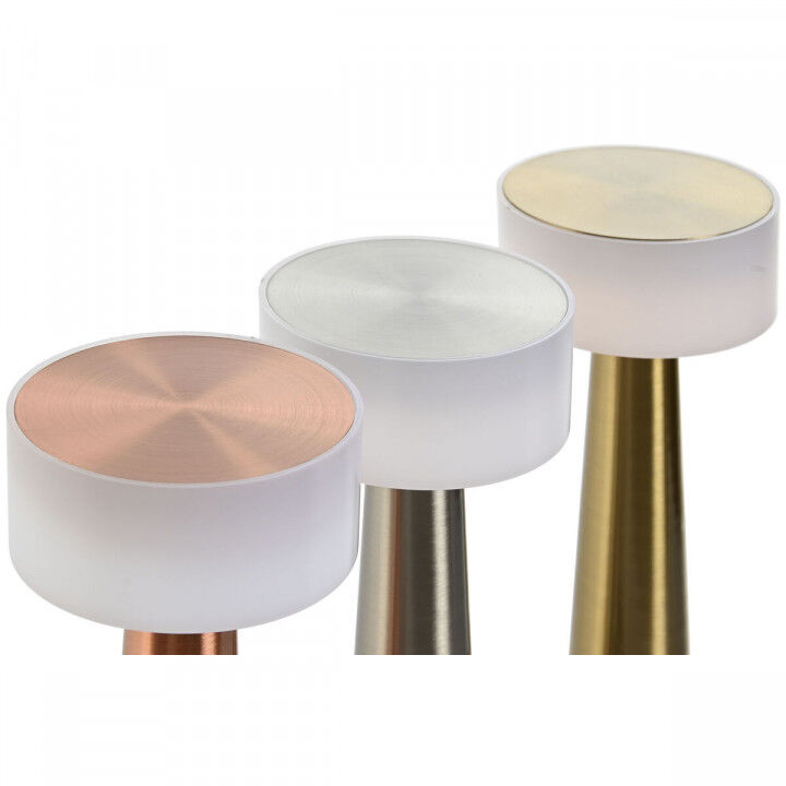 Lámpara de mesa Home ESPRIT Cobre Dorado Plateado 9 x 9 x 21 cm (3 Unidades)