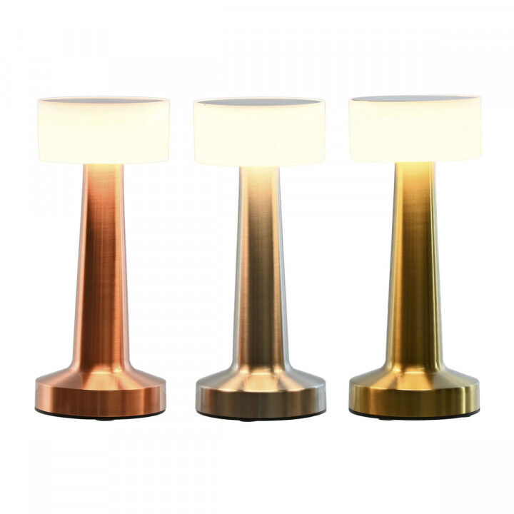 Lampe de bureau Home ESPRIT Cuivre Doré Argenté 9 x 9 x 21 cm (3 Unités)