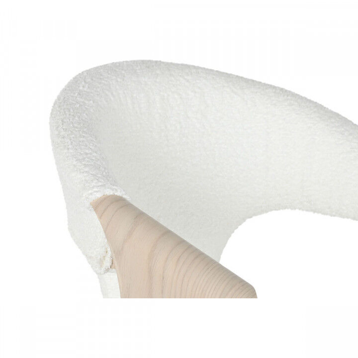 Sedia da Sala da Pranzo Home ESPRIT Bianco Poliestere Legno 55,5 x 67,5 x 80,5 cm