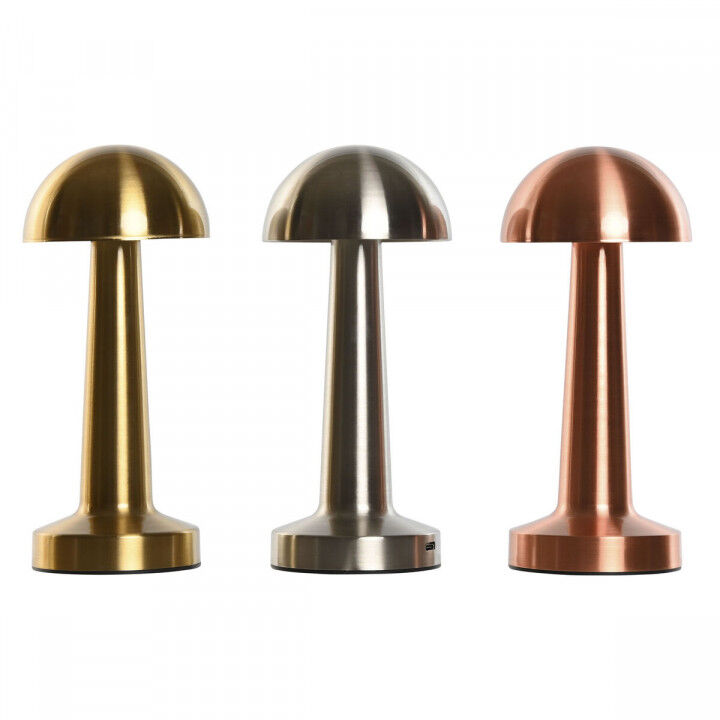 Lampe de bureau Home ESPRIT Cuivre Doré Argenté Métal Fer 9 x 9 x 21 cm (3 Unités)