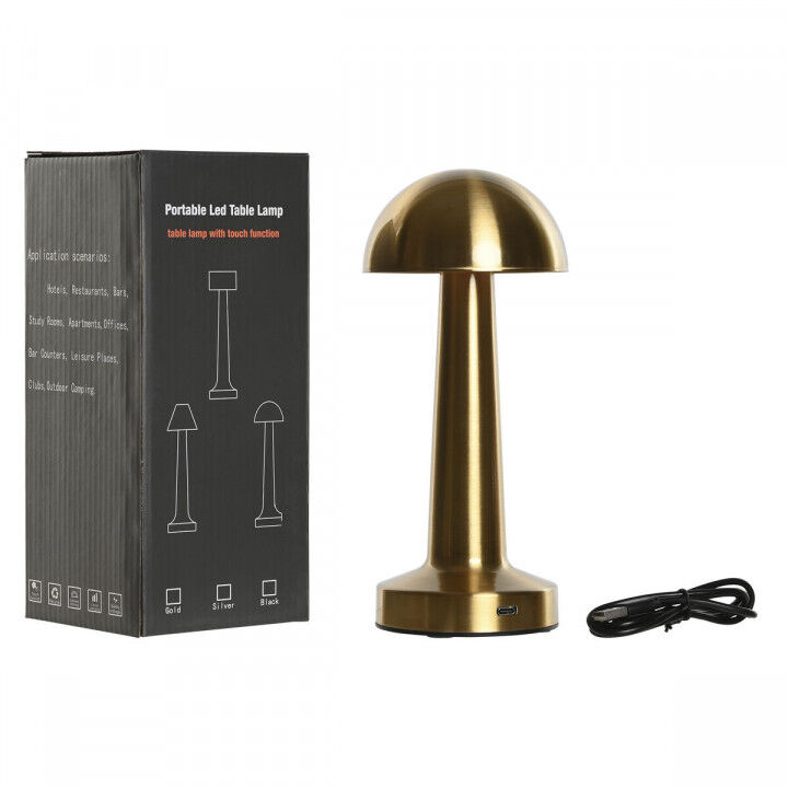 Lampe de bureau Home ESPRIT Cuivre Doré Argenté Métal Fer 9 x 9 x 21 cm (3 Unités)