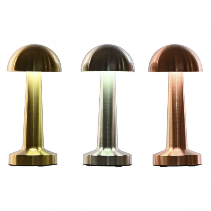 Desk lamp Home ESPRIT Copper Golden Silver Metal Iron 9 x 9 x 21 cm (3 Units)