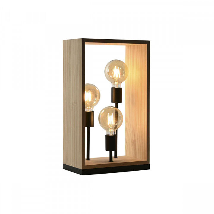 Bureaulamp Home ESPRIT Bruin Zwart Natuurlijk Hout Ijzer Pijnboom 50 W 220 V 30 x 16 x 50 cm