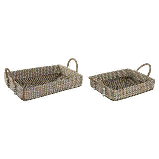 Set de basket Home ESPRIT Fibre naturelle Naturel Urbaine 41 x 32 x 16 cm