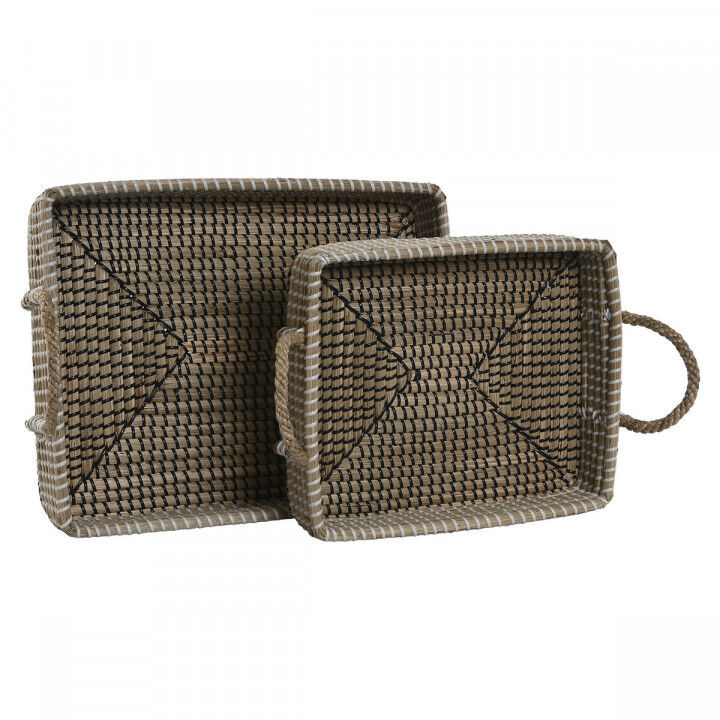 Basket set Home ESPRIT Natural Fibre Natural Urban 41 x 32 x 16 cm