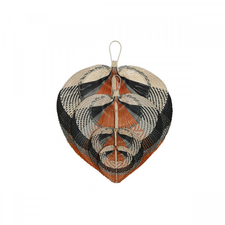 Wall Decoration Home ESPRIT Brown Black Beige Natural Colonial Fan 57 x 1 x 71 cm (4 Pieces)