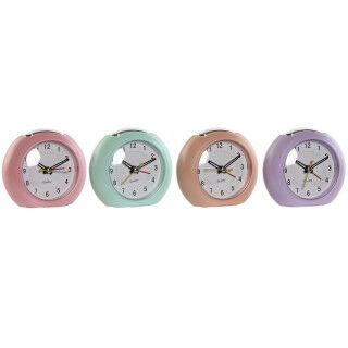 Orologio da Tavolo Home ESPRIT Rosa Corallo Menta Lilla (4 Unità)