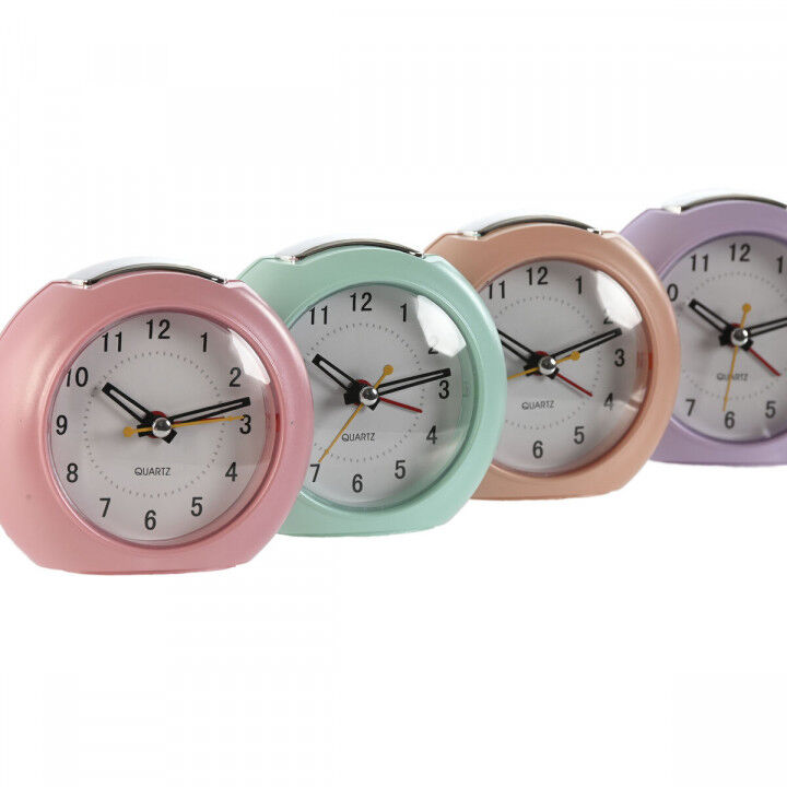 Orologio da Tavolo Home ESPRIT Rosa Corallo Menta Lilla (4 Unità)