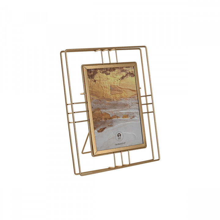 Marco de Fotos Home ESPRIT Dorado Metal Cristal 18,5 x 2,5 x 23,5 cm (12 Unidades)