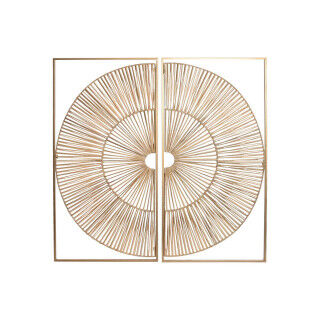 Wall Decoration Home ESPRIT Golden Natural 50 x 2 x 100 cm (2 Pieces)