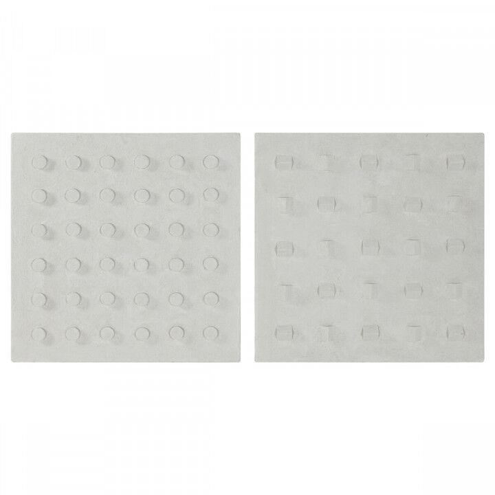 Decorazione da Parete Home ESPRIT Bianco Legno MDF Moderno 80 x 6,5 x 80 cm