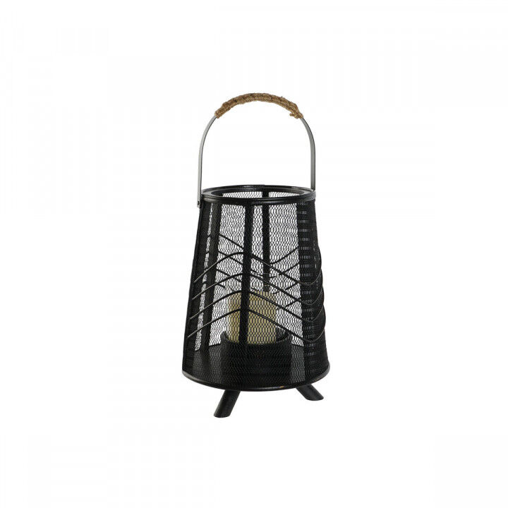 Portavelas Home ESPRIT Negro Metal 23 x 23 x 31,5 cm