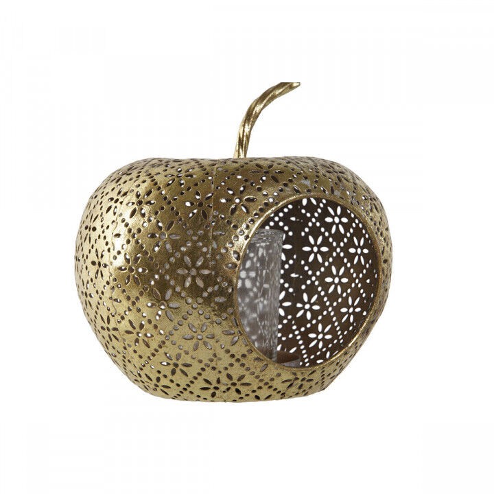 Portavelas Home ESPRIT Dorado Metal Cristal 14 x 14 x 13 cm