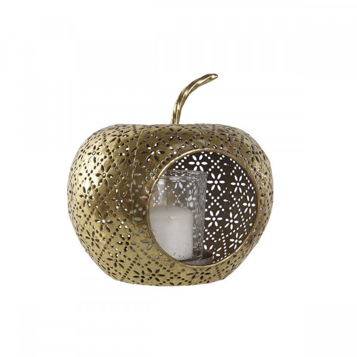 Bougeoir Home ESPRIT Doré Métal Verre 14 x 14 x 13 cm